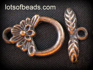 Copper leaf and flower toggle